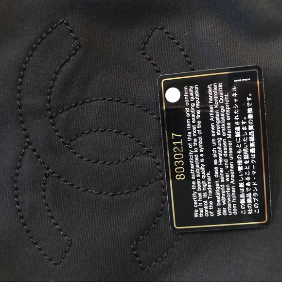 CHANEL Black Canvas white Leather CC Signature Bag - Picture 12 of 16